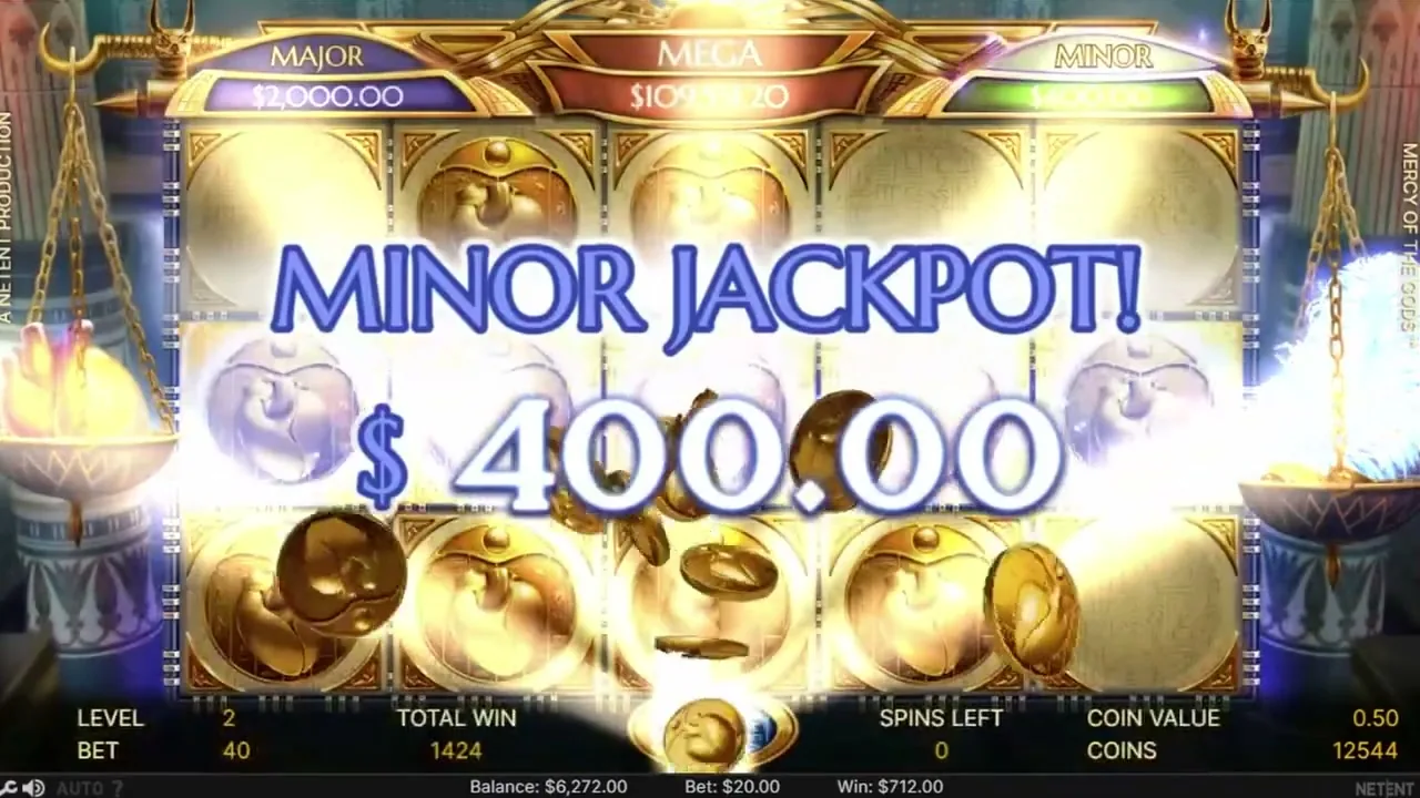 Premio de jackpot menor cayendo en una tragaperras progresiva online