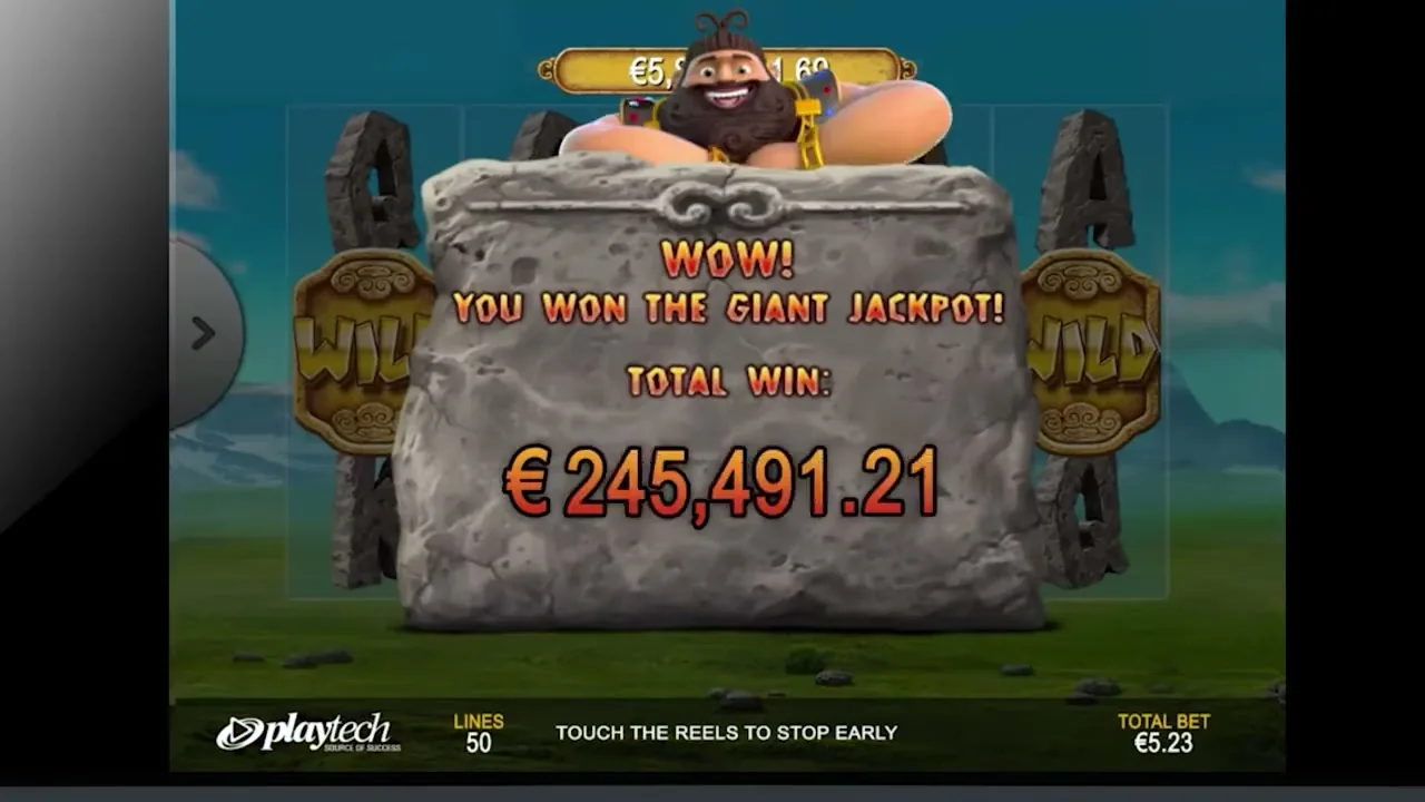 Pantalla de una tragaperras online anunciando el premio del jackpot progresivo ganado