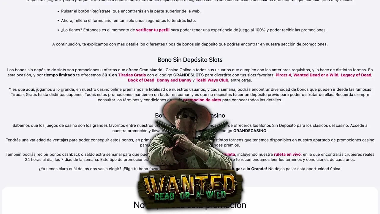 bono sin deposito — Bono sin depósito