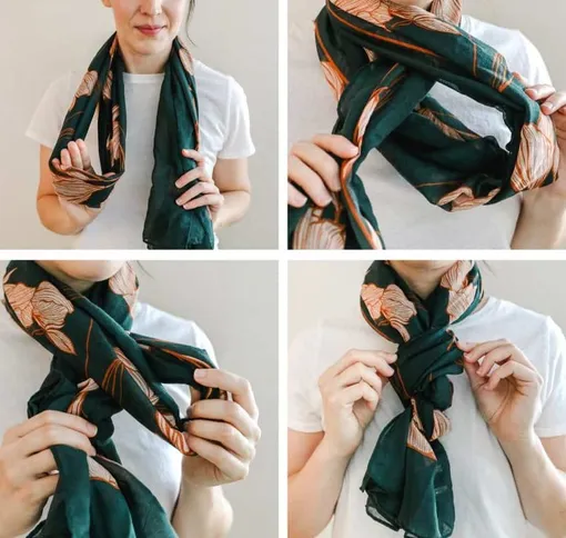 Cómo atar un pañuelo y una bufanda alrededor del cuello: 6 formas interesantes